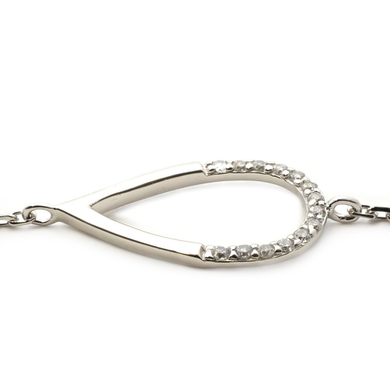 Bracelet femme Carador motif goutte d'eau argent 925/000 et zircons