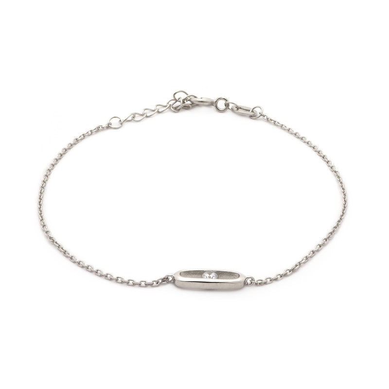 Bracelet Femme Carador motif ellipse argent 925/000 et oxydes de zirconium