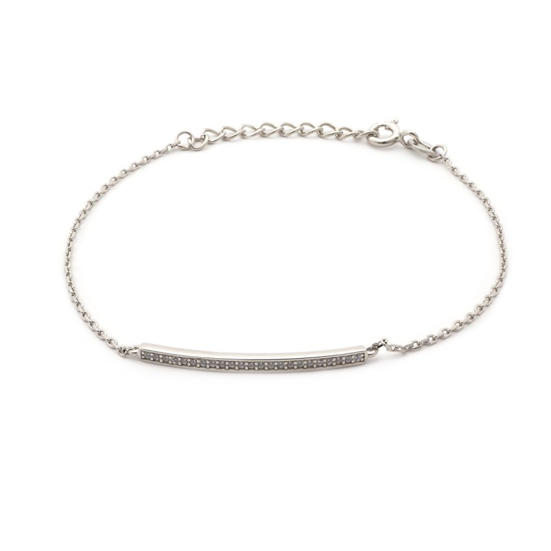 Bracelet Femme Carador barrette empierré d'oxydes de zirconium en argent 925/000