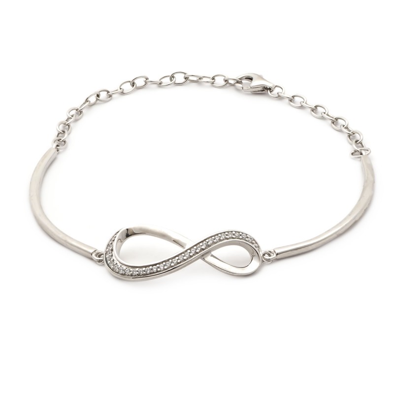 Bracelet argent femme Carador demi jonc infini