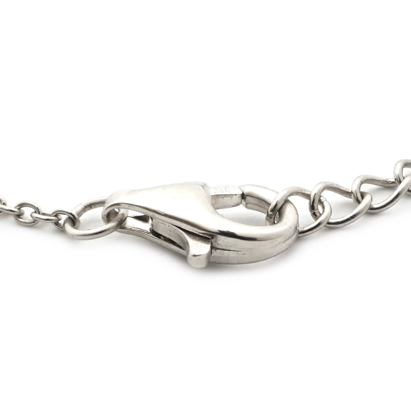 Bracelet en argent aux formes allongées et entrelacées et oxydes de zircunium