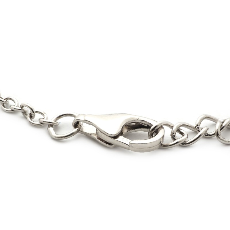Bracelet en argent et oxyde de zirconuim double goutte