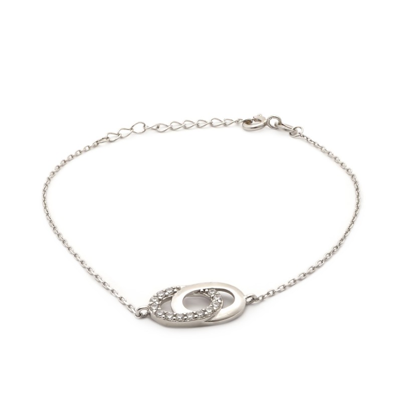 Bracelet Femme Carador ovales enlacés argent 925/000 et oxydes de zirconium
