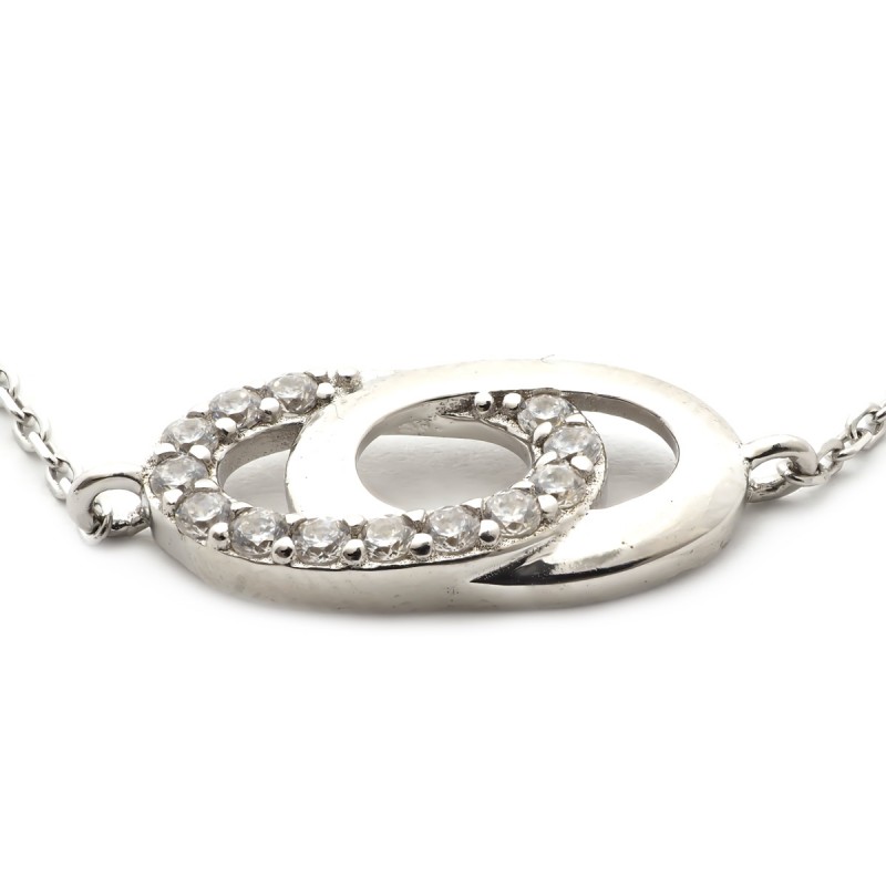 Bracelet Femme Carador ovales enlacés argent 925/000 et oxydes de zirconium
