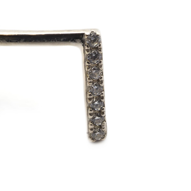 Bracelet Carador jonc ouvert barrette argent 925/000 et oxydes de zirconium