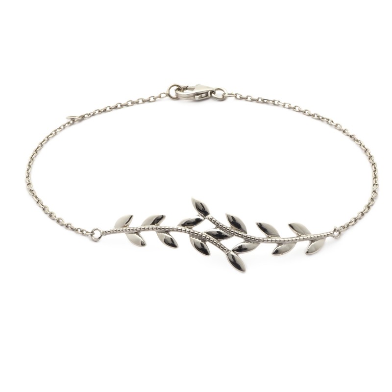 Bracelet Carador motif laurier en argent 925/000