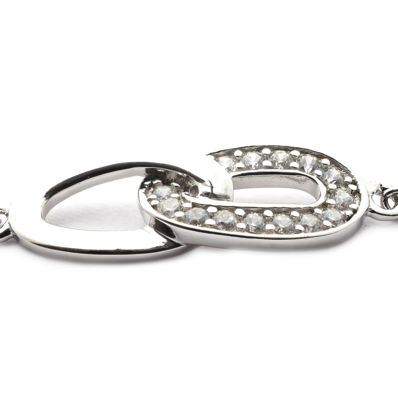 Bracelet en argent aux formes allongées et entrelacées JBR9171