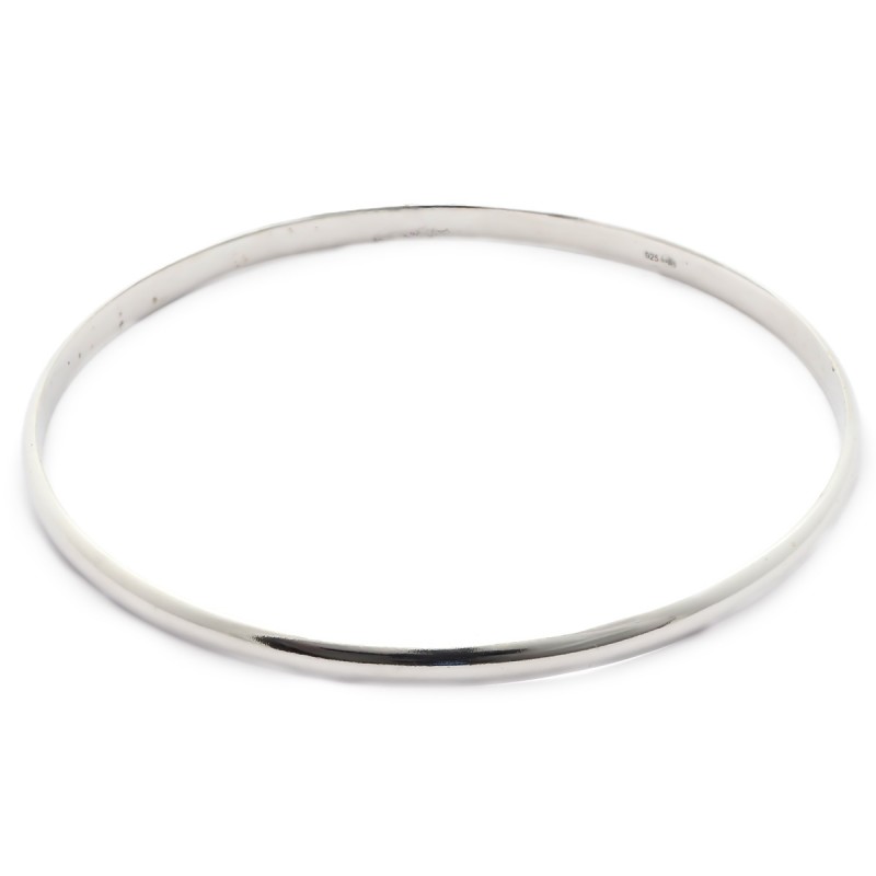 Bracelet jonc Carador tube bombé 4 mm en argent 925/000