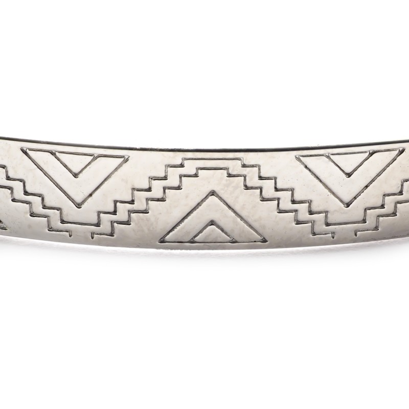 Bracelet jonc Carador large motif ethnique en argent 925/000