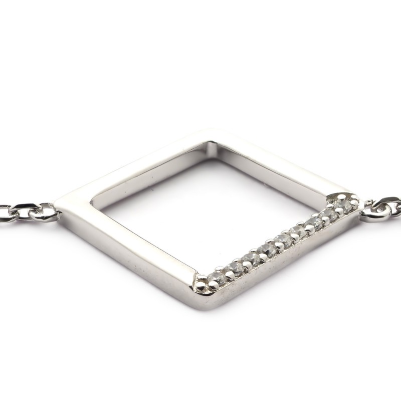 Bracelet argent femme Carador motif carré