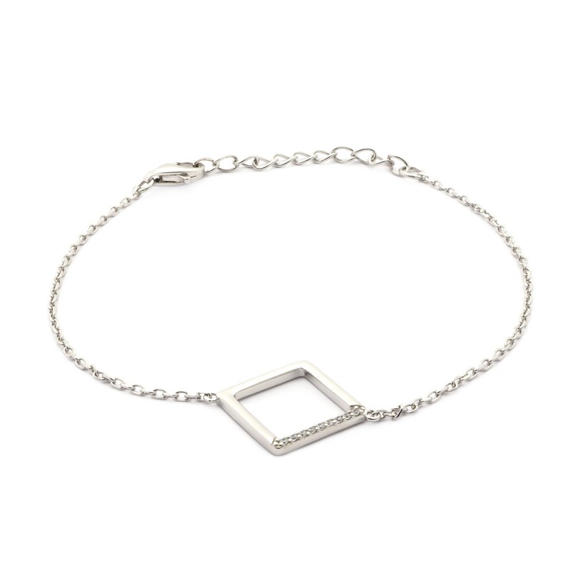 Bracelet argent femme Carador motif carré