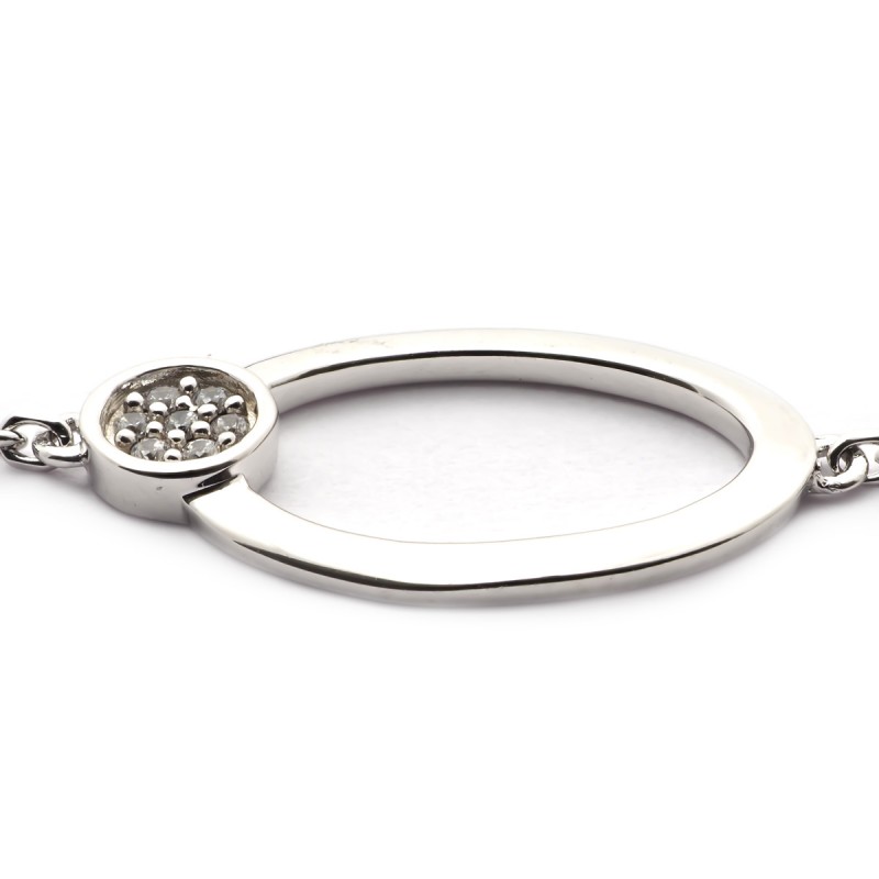 Bracelet argent femme Carador motif ovale
