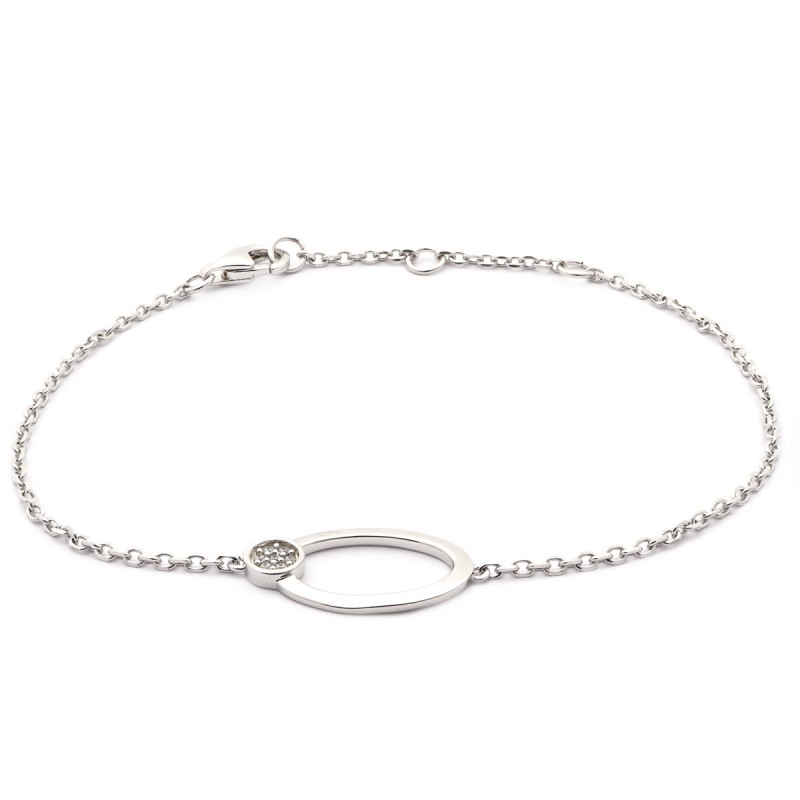 Bracelet argent femme Carador motif ovale