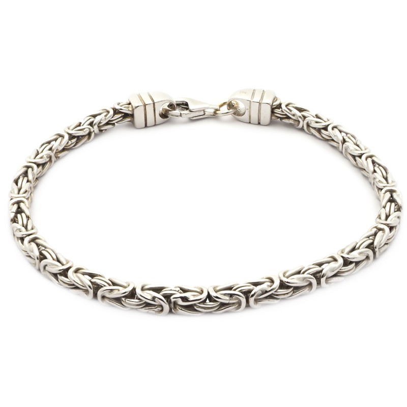Bracelet maille balinaise carrée Carador en argent 925/000