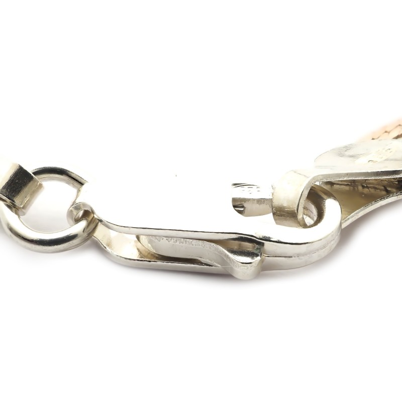 Bracelet femme Carador maille tressée argent 925/000 tricolore 4 mm