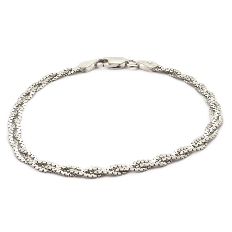 Bracelet femme Carador maille tressée argent 925/000