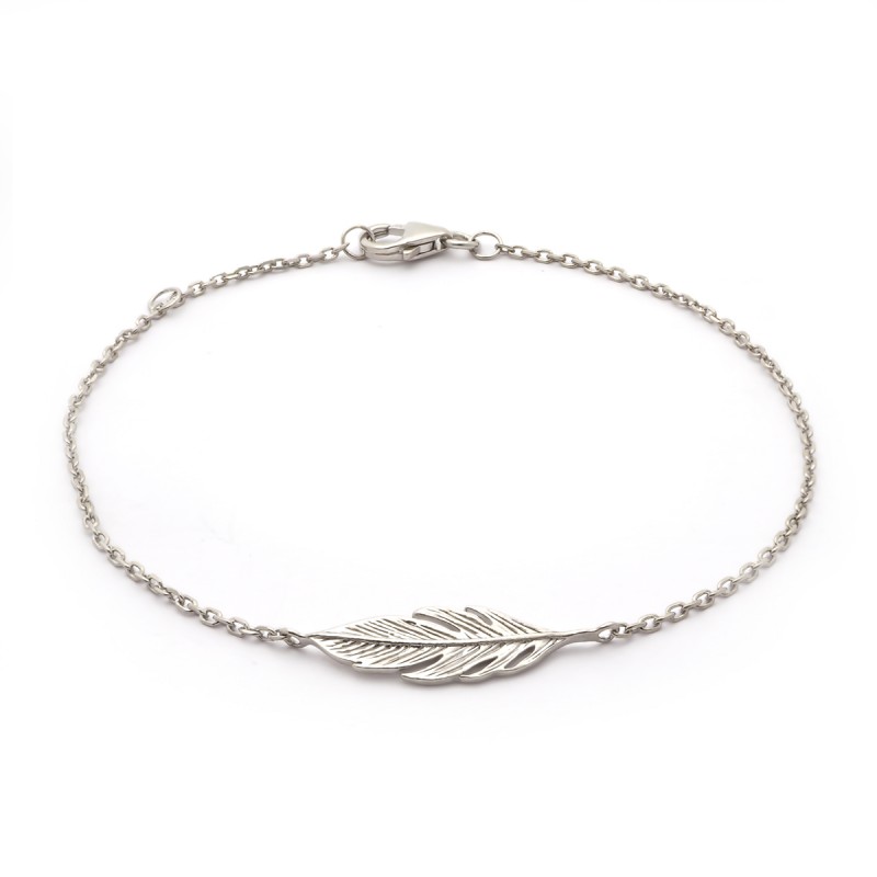Bracelet Carador motif plume en argent 925/000