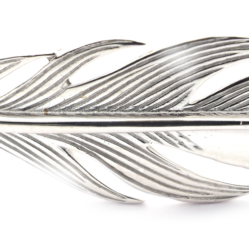 Bracelet rigide Carador motif plumes en argent 925/000