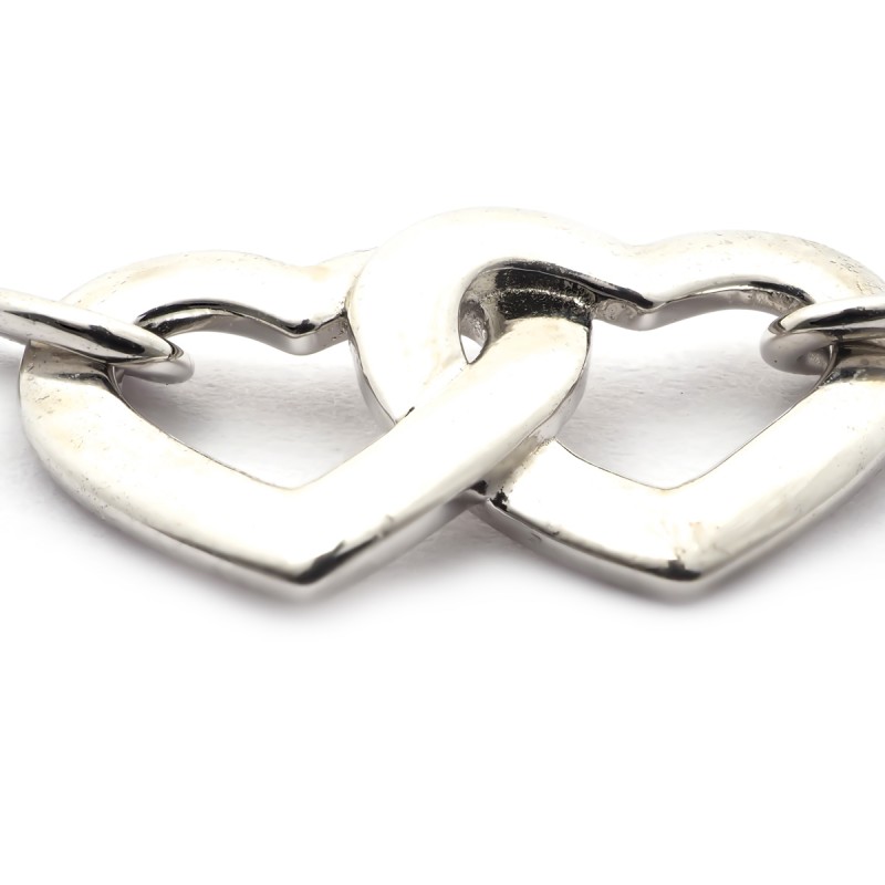 Bracelet en argent motifs coeurs entrelacés