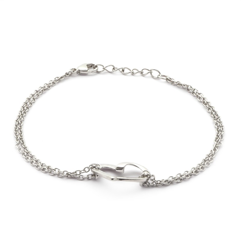 Bracelet en argent motif coeur