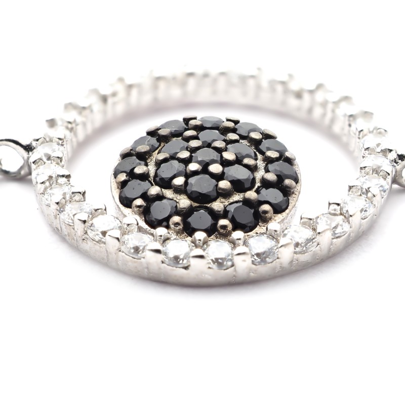 Bracelet souple Carador fantaisie argent 925/000 et oxydes de zirconium bicolores