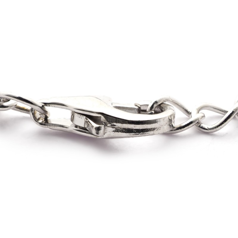 Bracelet en argent aux motifs en forme de rond serti d'un oxyde de zircunium