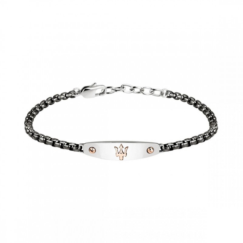 Bracelet Homme Maserati acier gris et noir