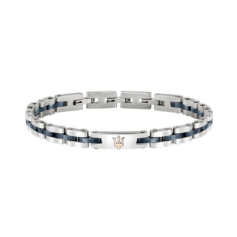 Bracelet Homme Maserati acier et céramique bleue