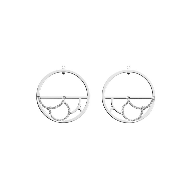 Boucles d'oreilles Les Georgettes Les précieuses collection Gourmandise 30 mm finition argentée  oxydes de zirconium