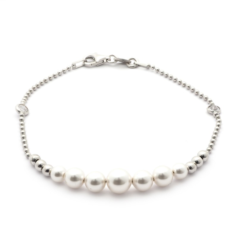 Bracelet argent 925/000 femme Carador perles fantaisies