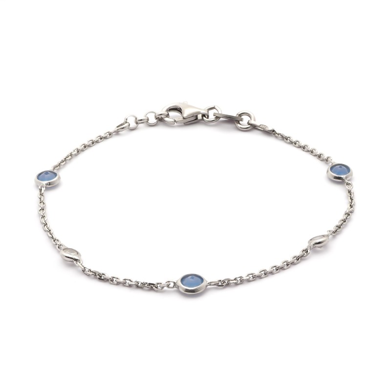Bracelet argent 925/000 femme Carador oxydes de zirconium et cristaux bleus