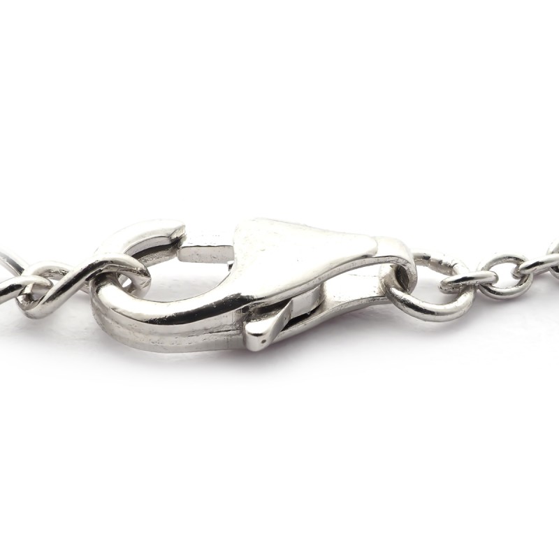 Bracelet en argent motif coeur et oxydes de zirconium bicolore