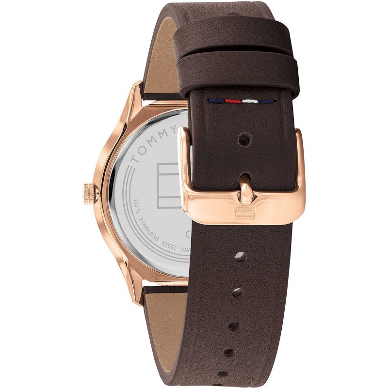 Montre homme tommy hilfiger en cuir marron