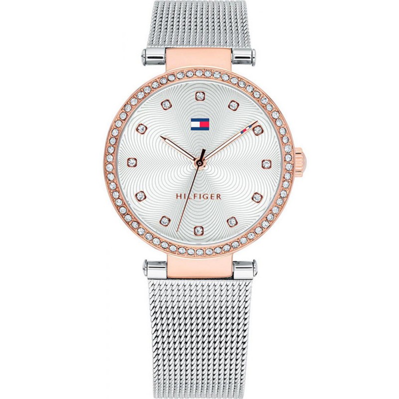 Montre femme Tommy hilfiger couleur argent et dorée rose