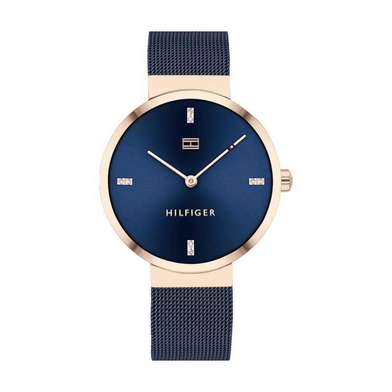 Montre femme Tommy hilfiger couleur bleue et dorée