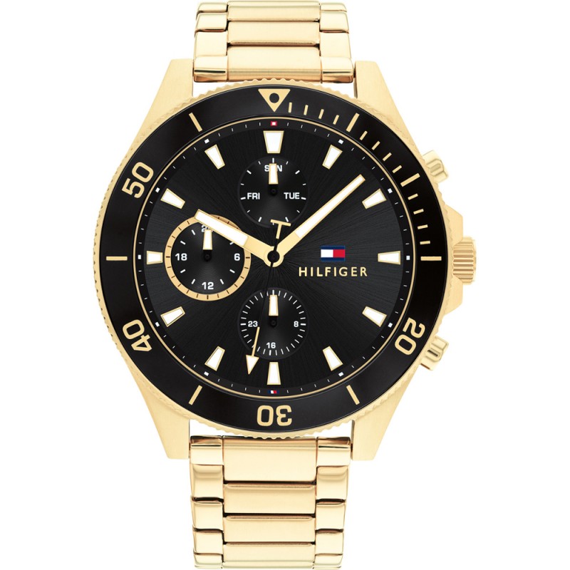 Montre Homme tommy hilfiger acier doré et noir