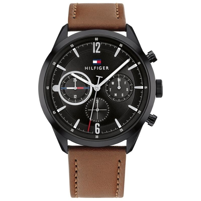 Montre homme tommy hilfiger  en cuir marron