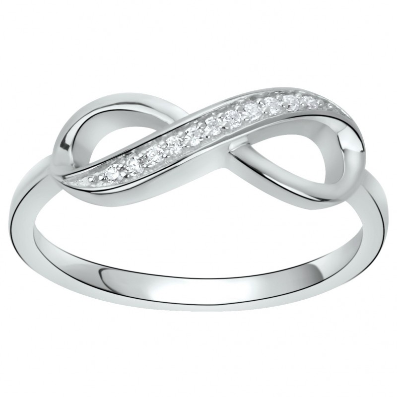 Bague fantaisie Carador en argent 925/000 motif infini avec oxydes de zirconium