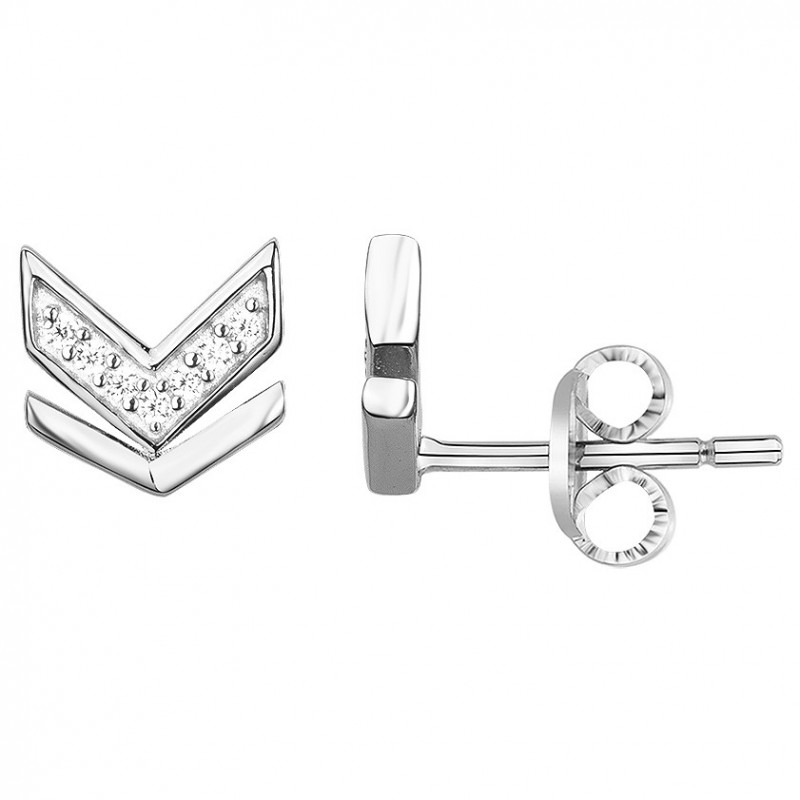 Boucles d'oreilles clous Carador en argent 925/000 motif en V