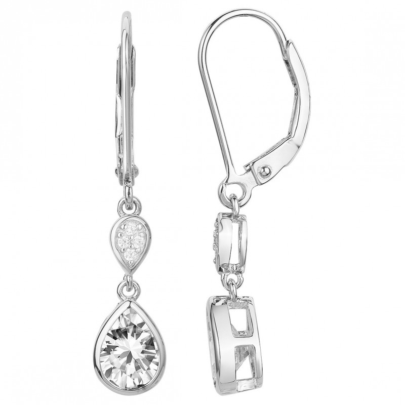 Boucles d'oreilles dormeuses Carador en argent 925/000 motif goutte