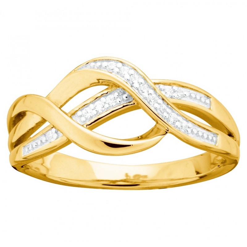 Bague femme Carador en plaqué or et oxyde de zirconium