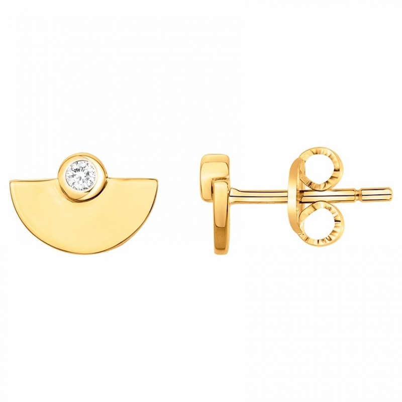 Boucles d'oreilles femme plaqué or et oxydes de zirconium carador