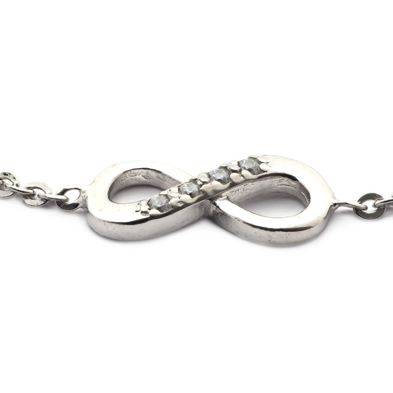 Bracelet Carador Femme en argent 295/000 motif infini, perles et oxydes de zirconium