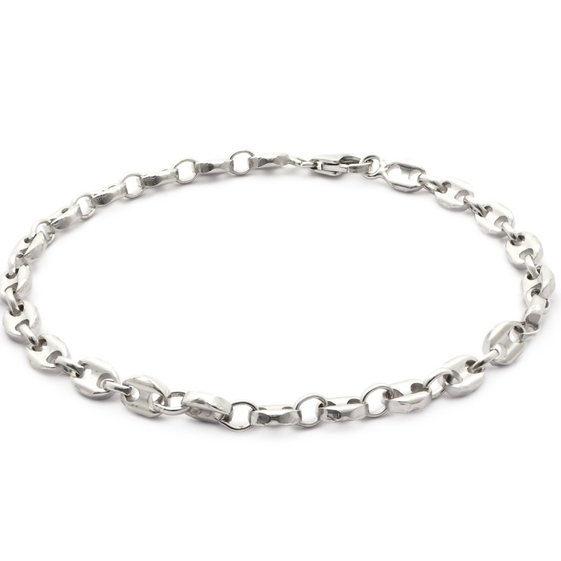 Bracelet en argent 925/000  maille grain de café CARADOR