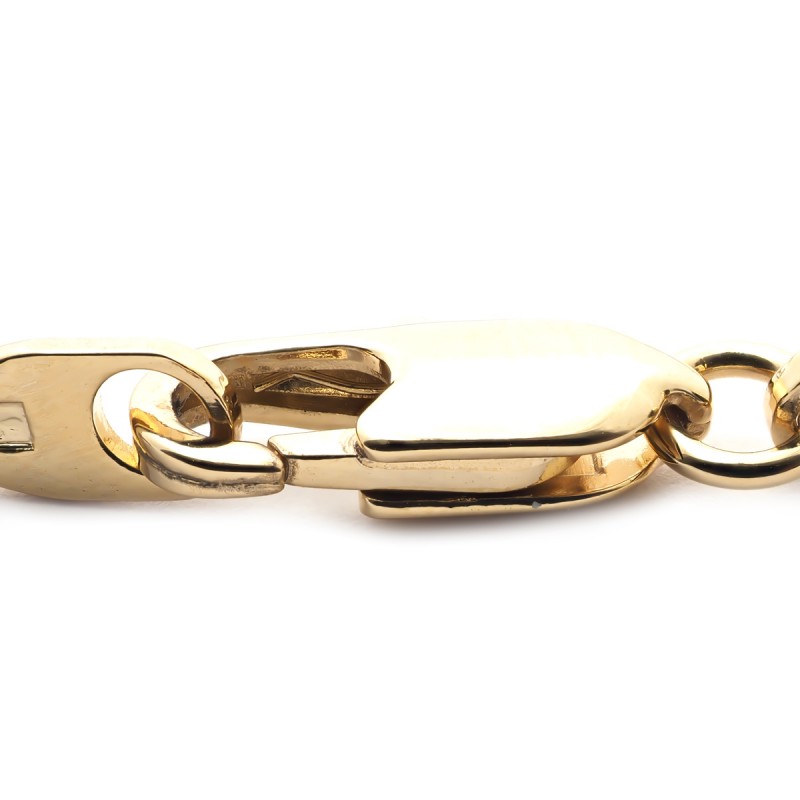 Gourmette CARADOR maille gourmette, plaque rectangulaire, plaqué or