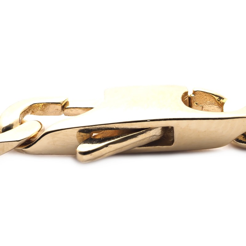 Gourmette identité  CARADOR en plaqué or maille figaro