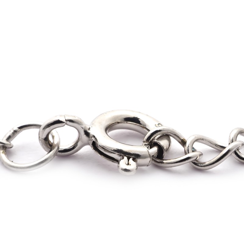 Bracelet en argent motif rond serti d'un oxyde de zircunium