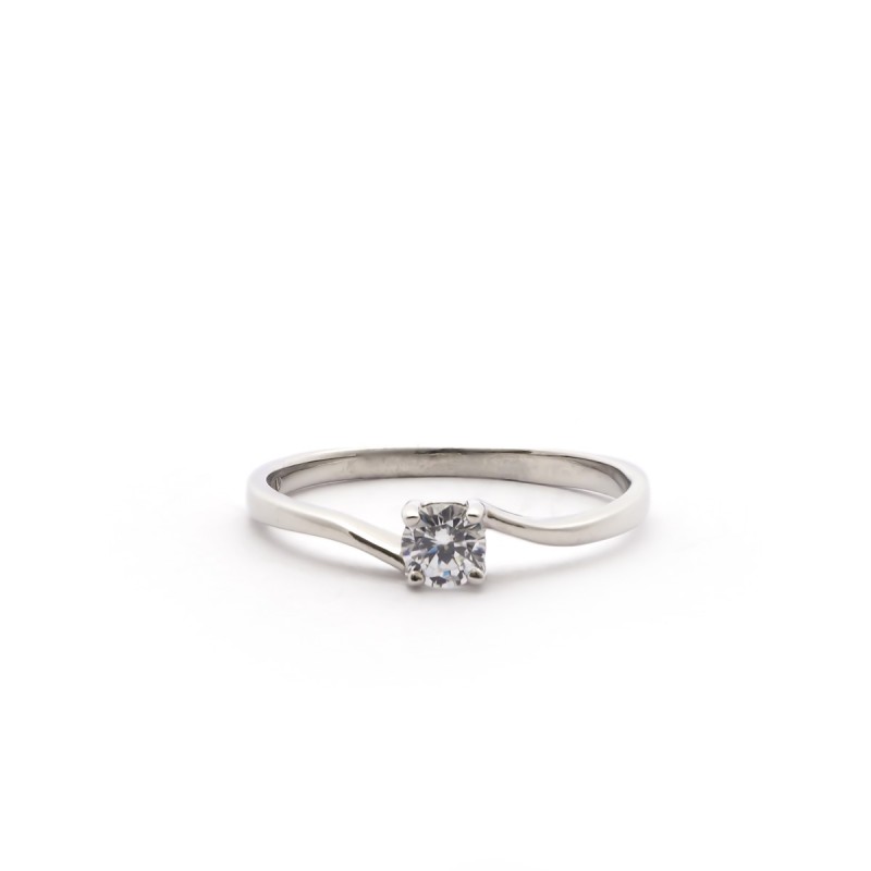 Bague solitaire Carador en argent 925/000 et oxyde de zirconium