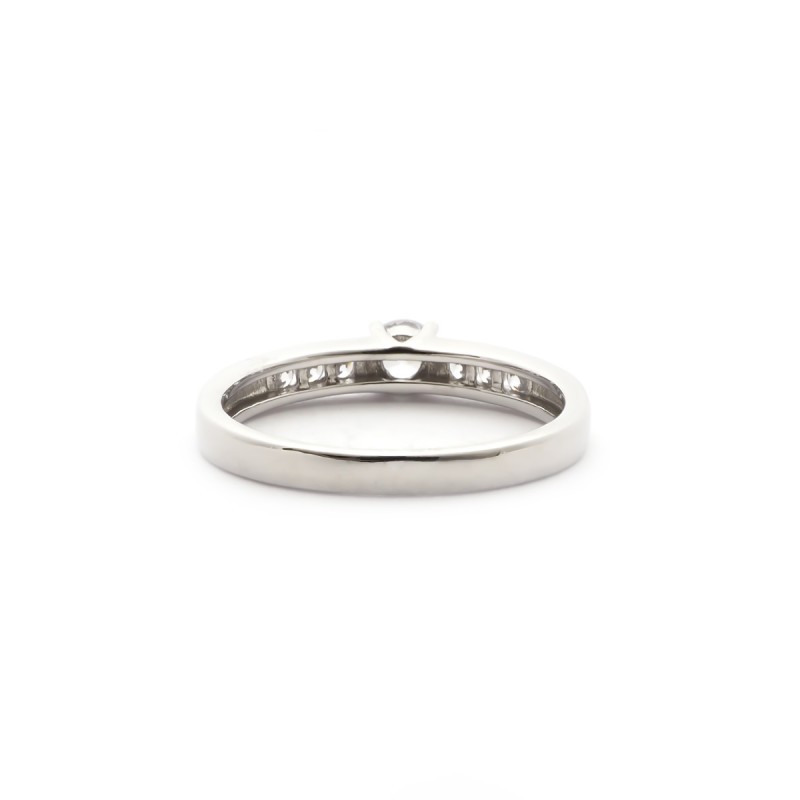 Bague solitaire accompagné femme carador en argent avec oxydes de zirconium