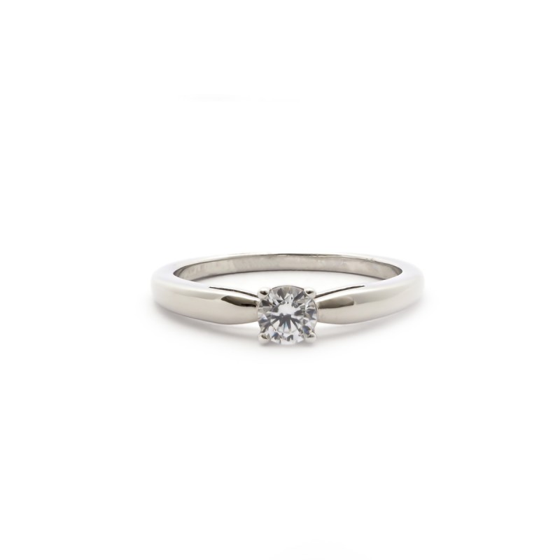 Bague solitaire femme carador en argent avec oxyde de zirconium